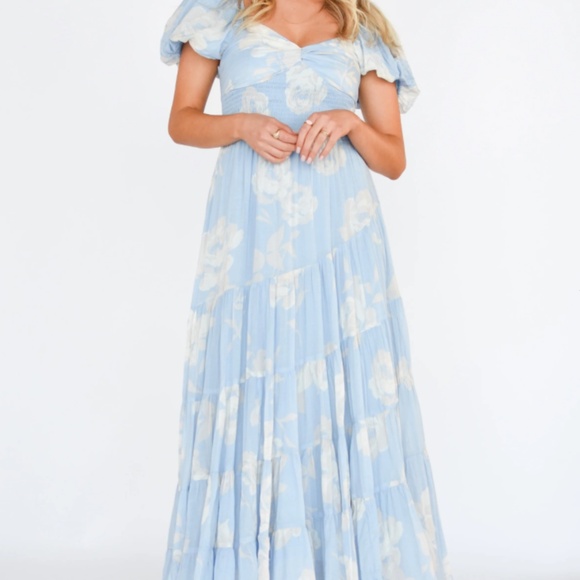 Free People Blue Sundrenched Floral Tiered Maxi Sundress - Picture 4 of 13